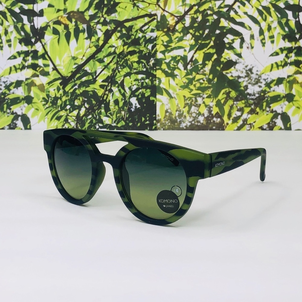 Anthropologie Green Camouflage Round Sunglasses - Picture 6 of 11